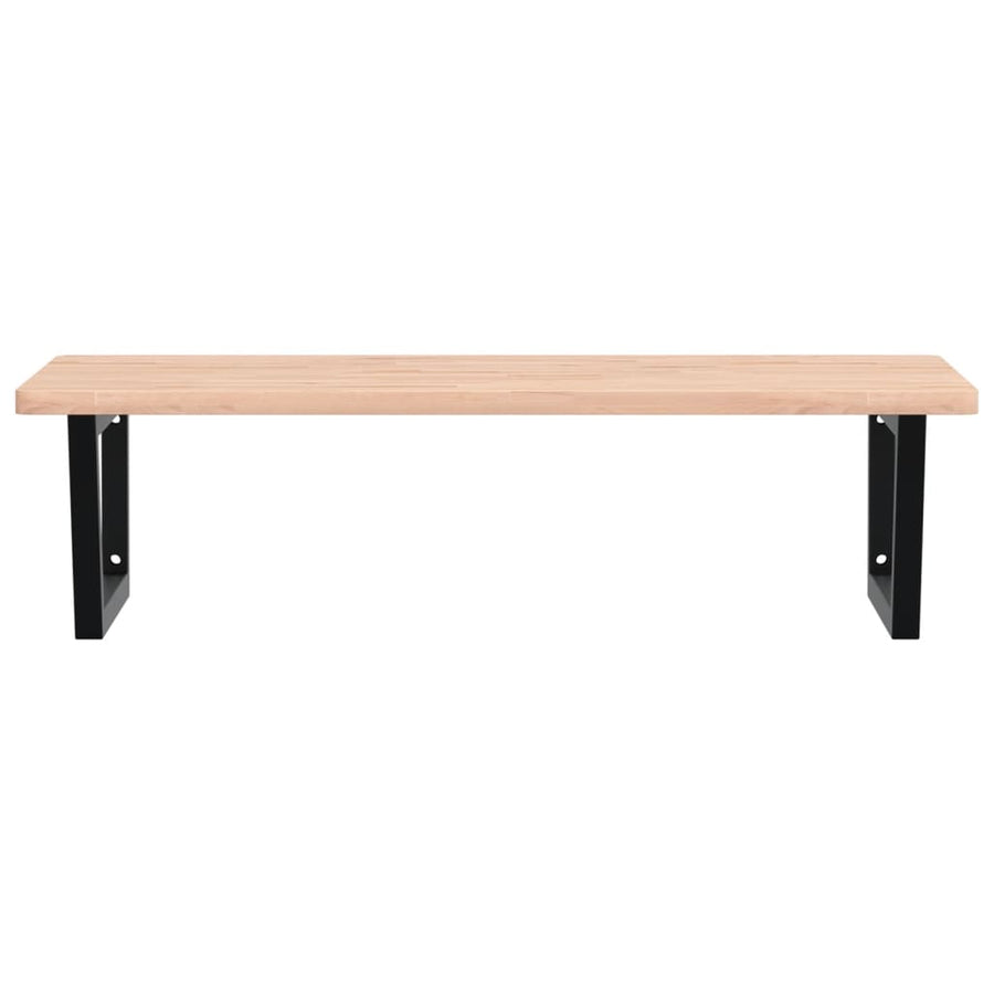 Badkamer wandschap staal en massief beukenhout