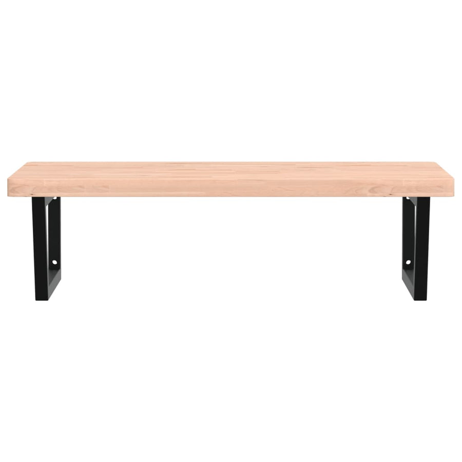 Badkamer wandschap staal en massief beukenhout