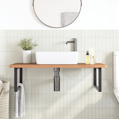 Badkamer Wandschap Staal En Massief Beukenhout