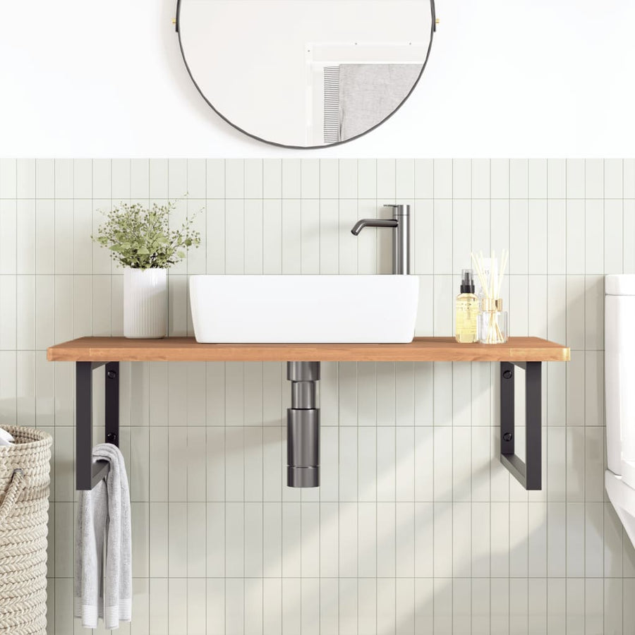 Badkamer Wandschap Staal En Massief Beukenhout