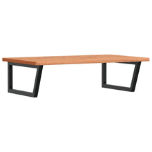 Badkamer Wandschap Staal En Massief Beukenhout 1 100 x 60 x 2.5 cm Donkerbruin en zwart