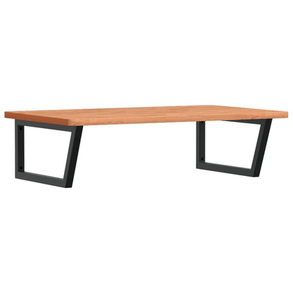 Badkamer Wandschap Staal En Massief Beukenhout 1 100 x 60 x 2.5 cm Donkerbruin en zwart