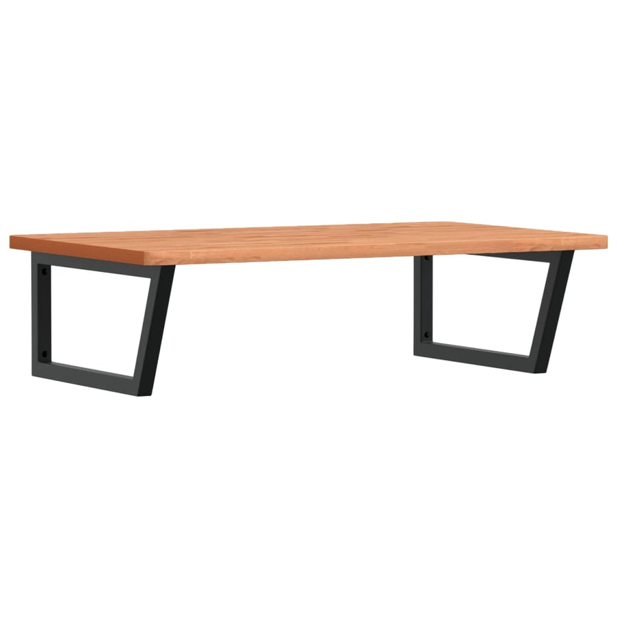 Badkamer Wandschap Staal En Massief Beukenhout 1 100 x 60 x 2.5 cm Donkerbruin en zwart
