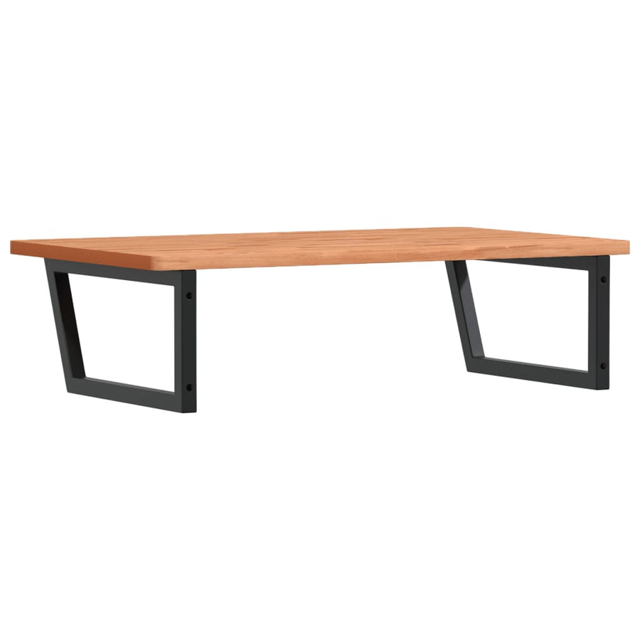 Badkamer Wandschap Staal En Massief Beukenhout 1 100 x 60 x 2.5 cm Donkerbruin en zwart