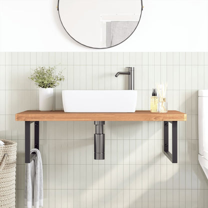 Badkamer Wandschap Staal En Massief Beukenhout