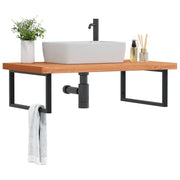 Badkamer wandschap massief beukenhout staal
