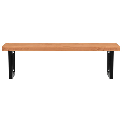 Badkamer wandschap staal en massief beukenhout