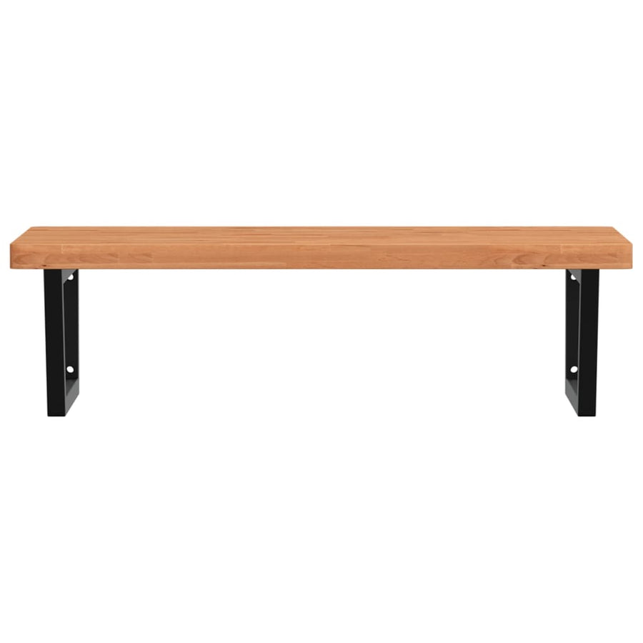 Badkamer wandschap staal en massief beukenhout