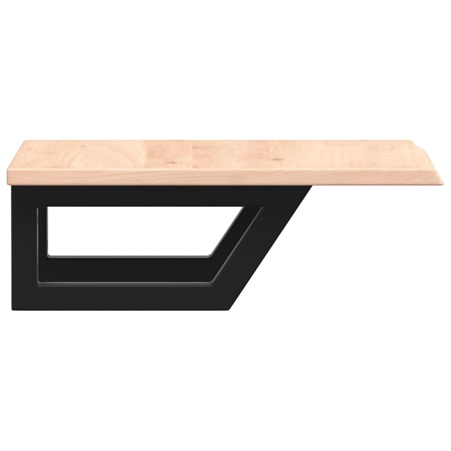 Badkamer wandschap staal en massief eikenhout