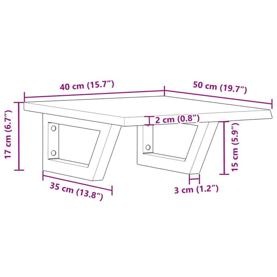 Badkamer wandschap staal en massief eikenhout