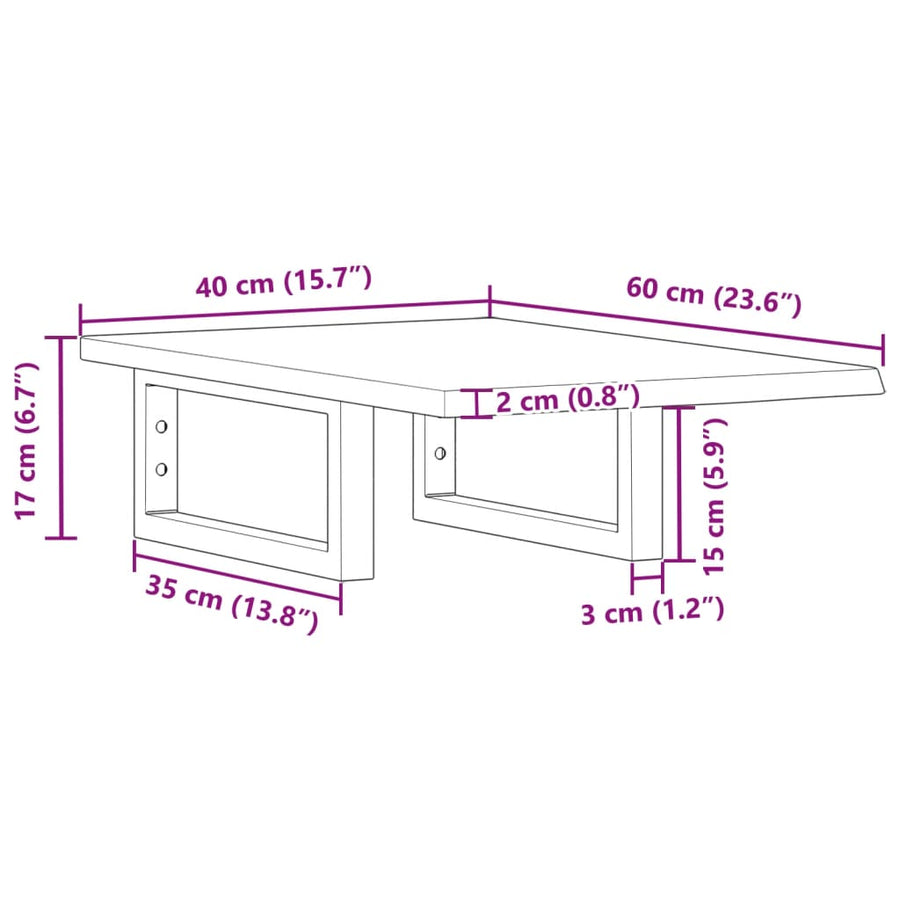 Badkamer wandschap staal en massief eikenhout
