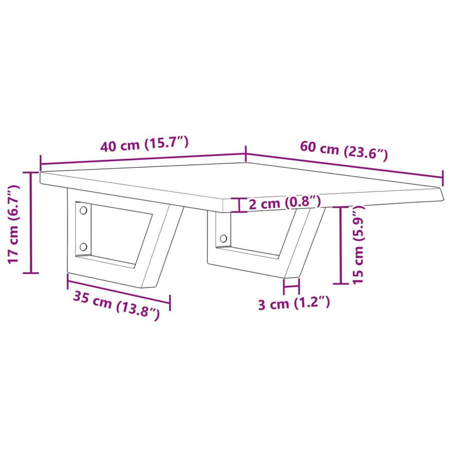 Badkamer wandschap staal en massief eikenhout