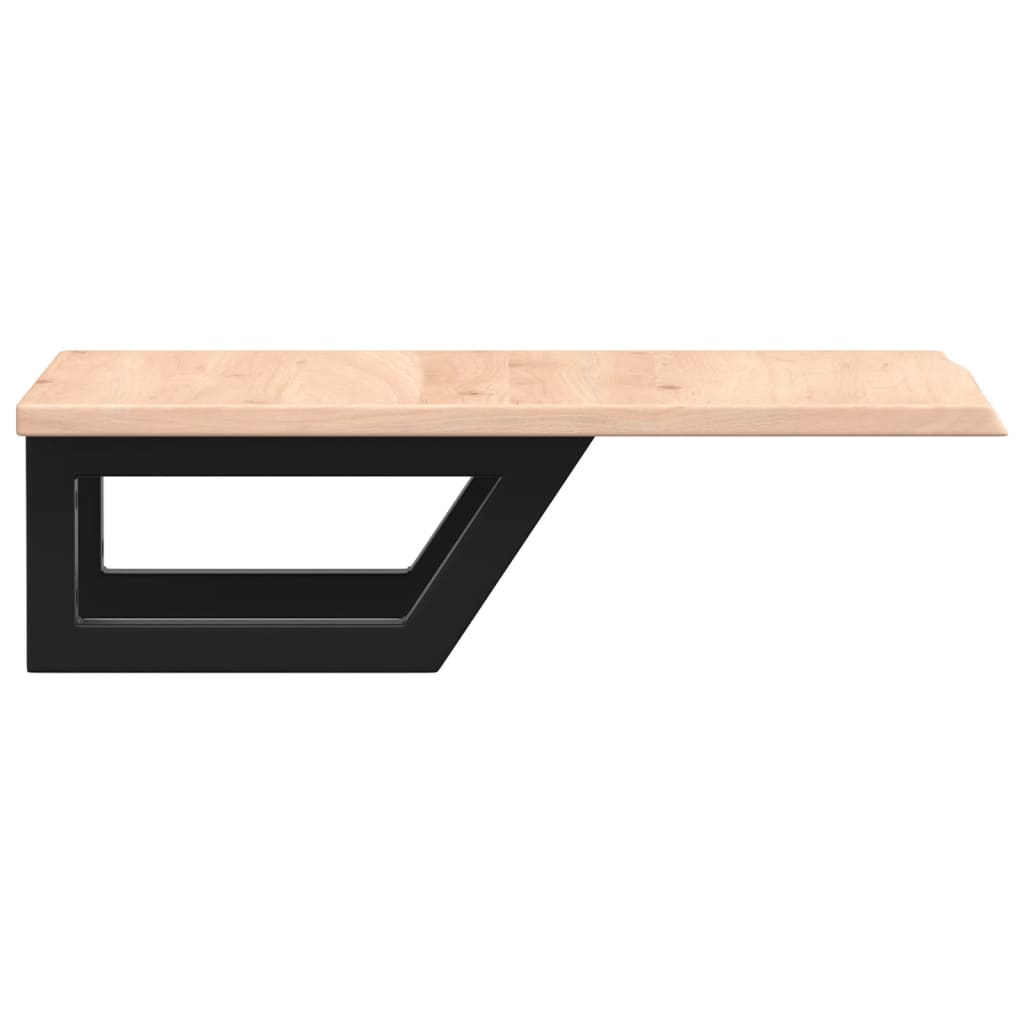 Badkamer wandschap staal en massief eikenhout