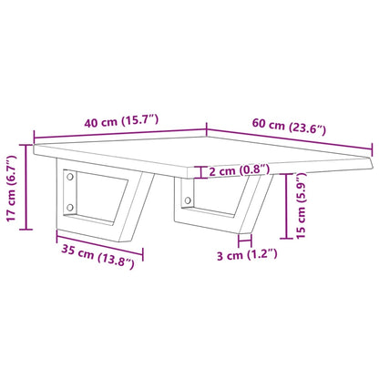 Badkamer wandschap staal en massief eikenhout