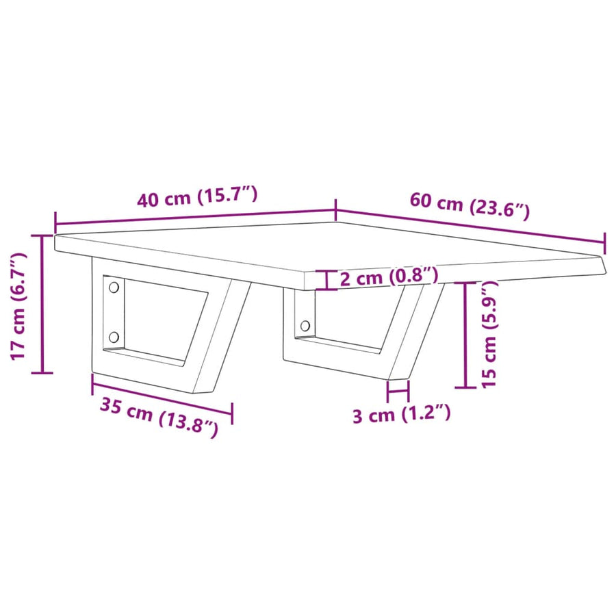 Badkamer wandschap staal en massief eikenhout