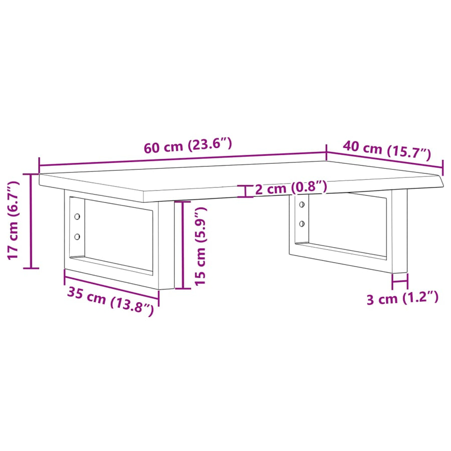Badkamer wandschap staal en massief eikenhout