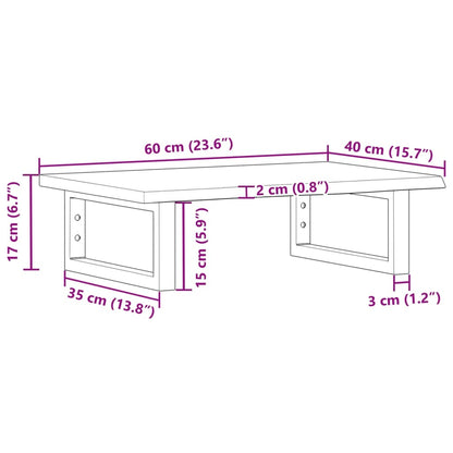Badkamer wandschap staal en massief eikenhout