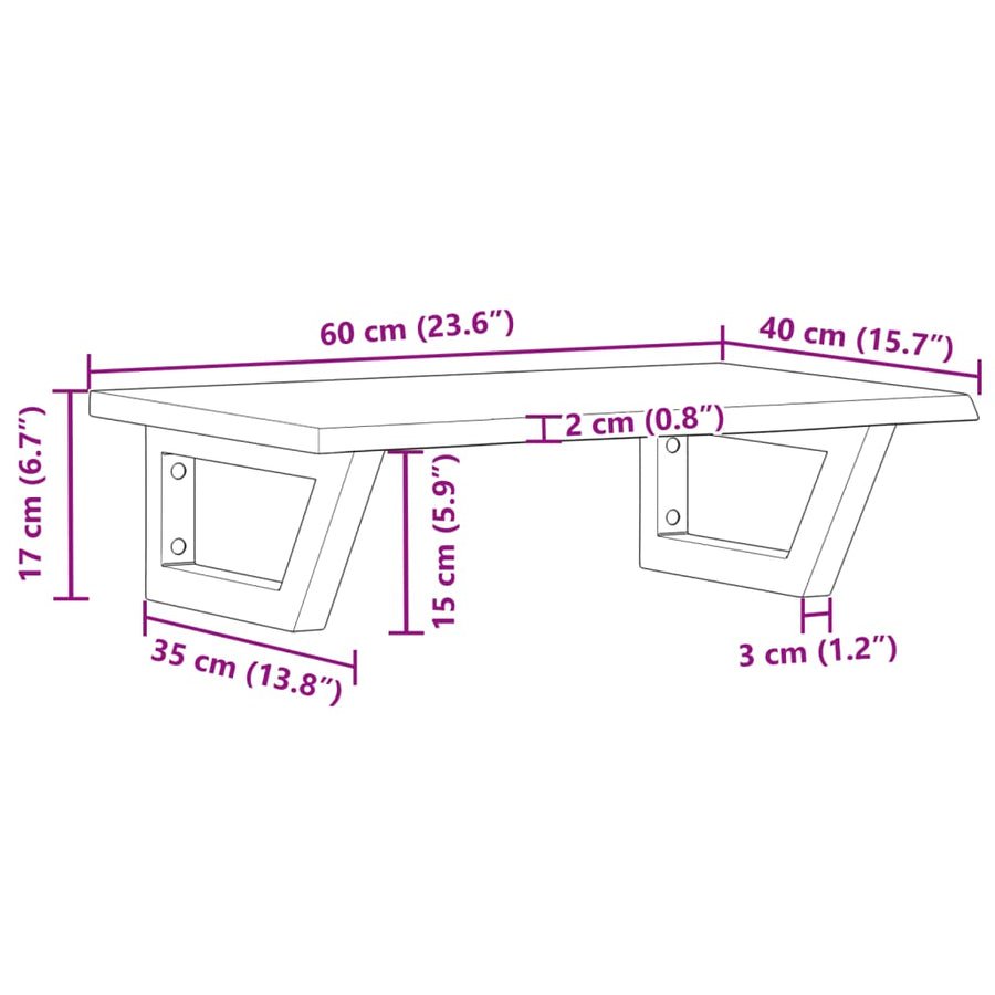 Badkamer wandschap staal en massief eikenhout