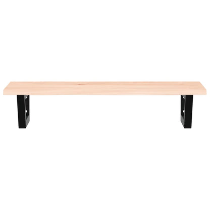 Badkamer wandschap staal en massief eikenhout