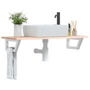 Badkamer wandschap staal massief eikenhout