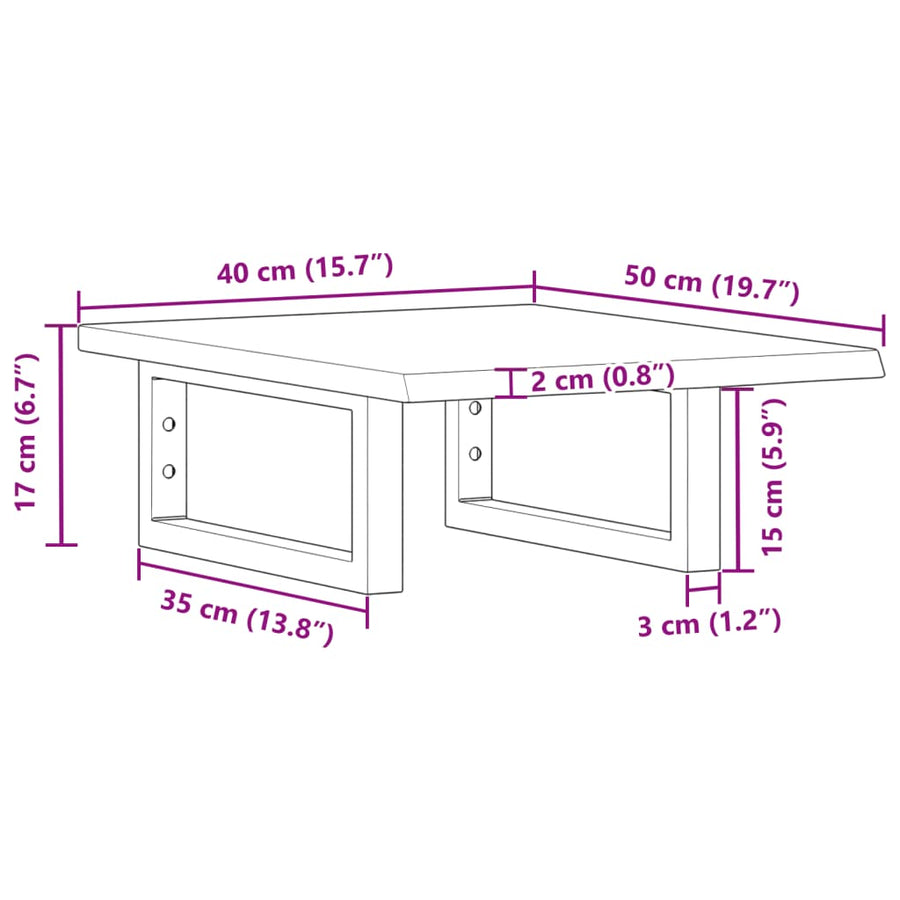 Badkamer wandschap staal en massief eikenhout