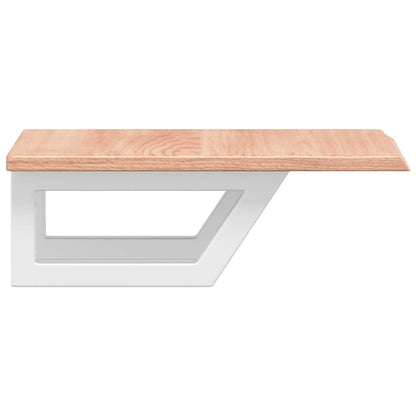 Badkamer wandschap staal en massief eikenhout