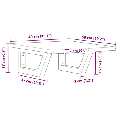 Badkamer wandschap staal en massief eikenhout