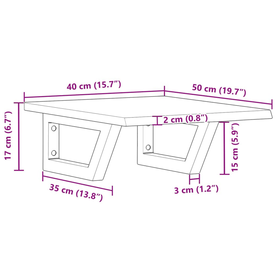 Badkamer wandschap staal en massief eikenhout