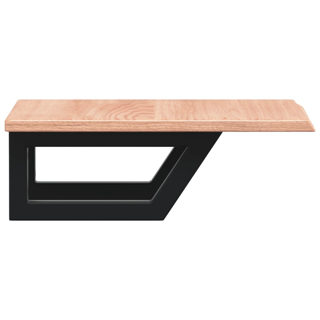 Badkamer wandschap staal en massief eikenhout