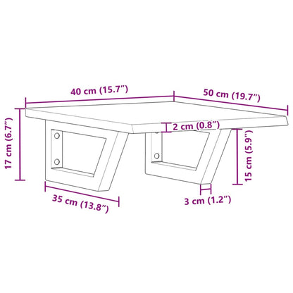 Badkamer wandschap staal en massief eikenhout