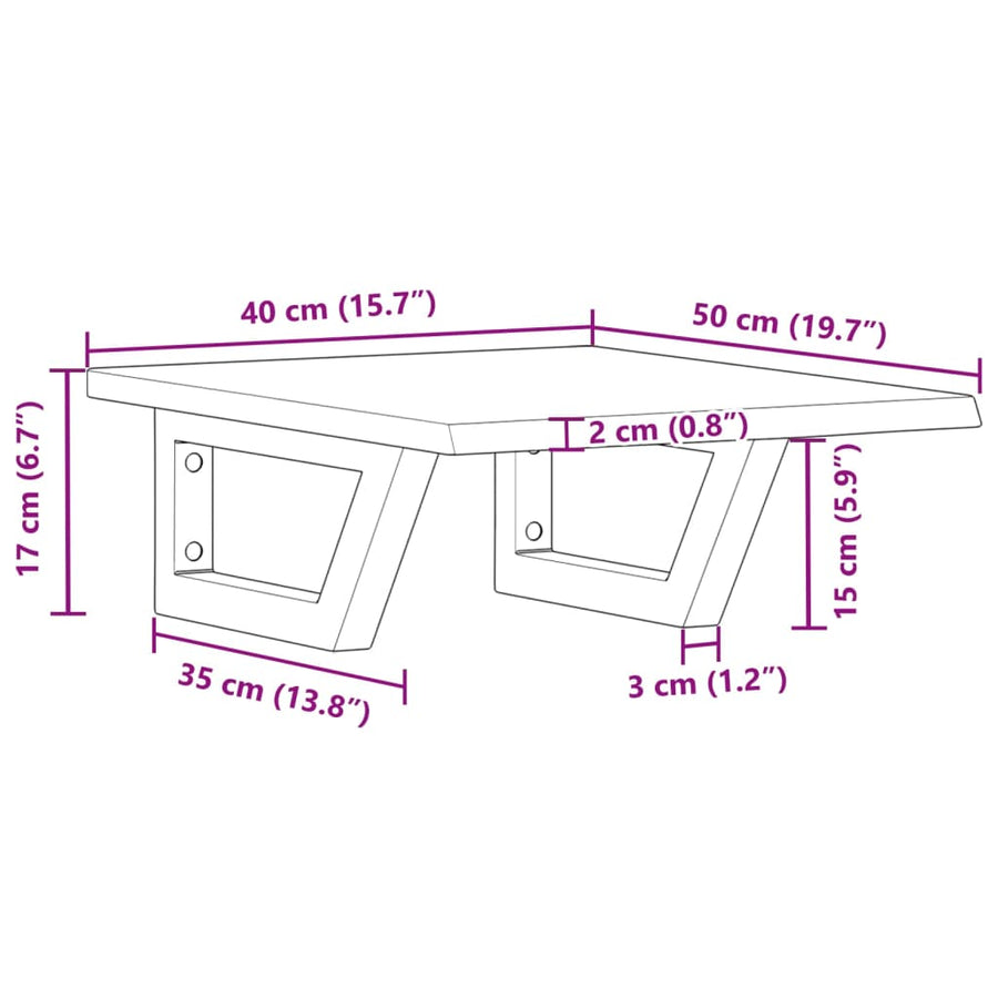 Badkamer wandschap staal en massief eikenhout