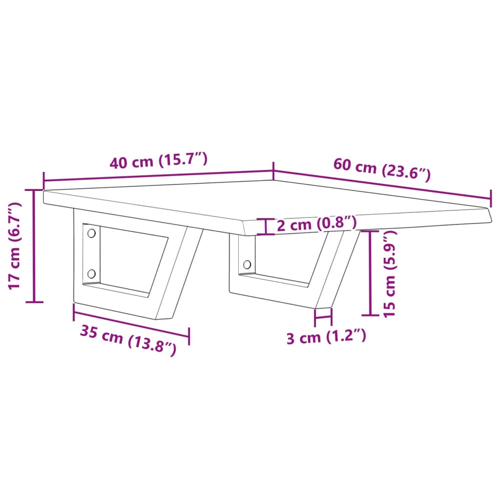 Badkamer wandschap staal en massief eikenhout