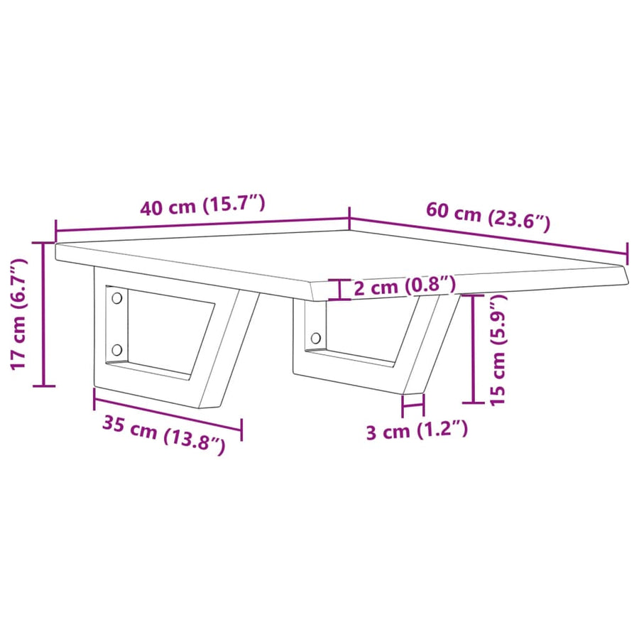 Badkamer wandschap staal en massief eikenhout