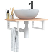 Badkamer wandschap 60x40 cm staal massief eikenhout