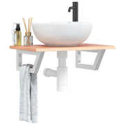 Badkamer wandschap staal massief eikenhout