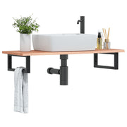 Badkamer wandschap staal eikenhout 100x40x2 cm