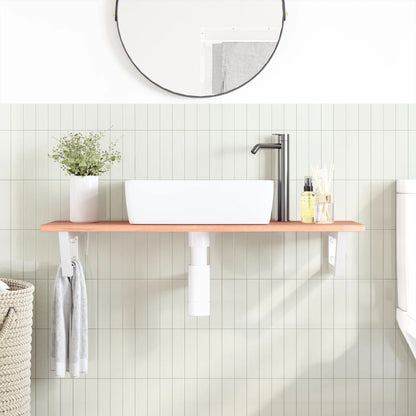Badkamer wandschap staal en massief eikenhout