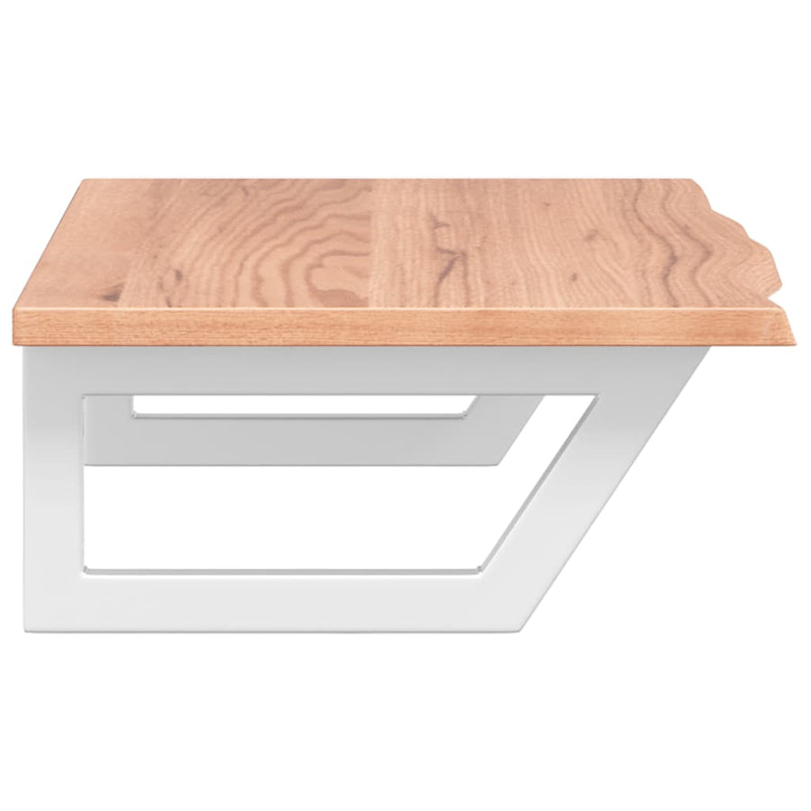 Badkamer wandschap staal en massief eikenhout