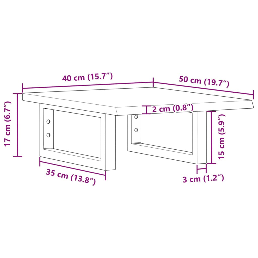 Badkamer wandschap staal en massief eikenhout