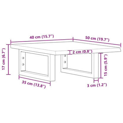 Badkamer wandschap staal en massief eikenhout