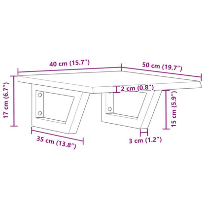 Badkamer wandschap staal en massief eikenhout