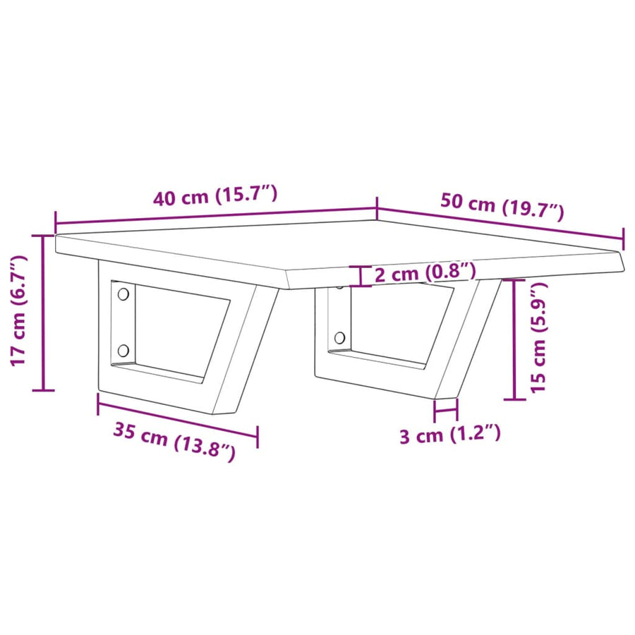 Badkamer wandschap staal en massief eikenhout
