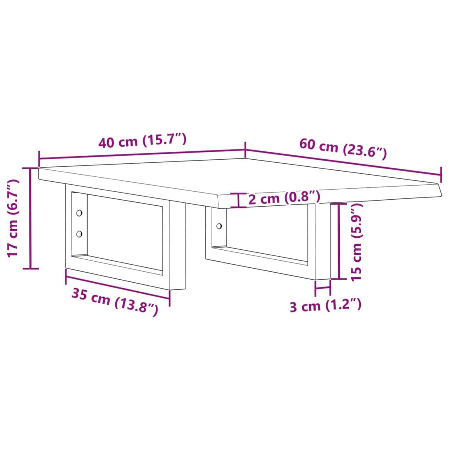 Badkamer wandschap staal en massief eikenhout