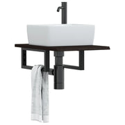 Wandschap staal massief eikenhout 40x60x2 cm