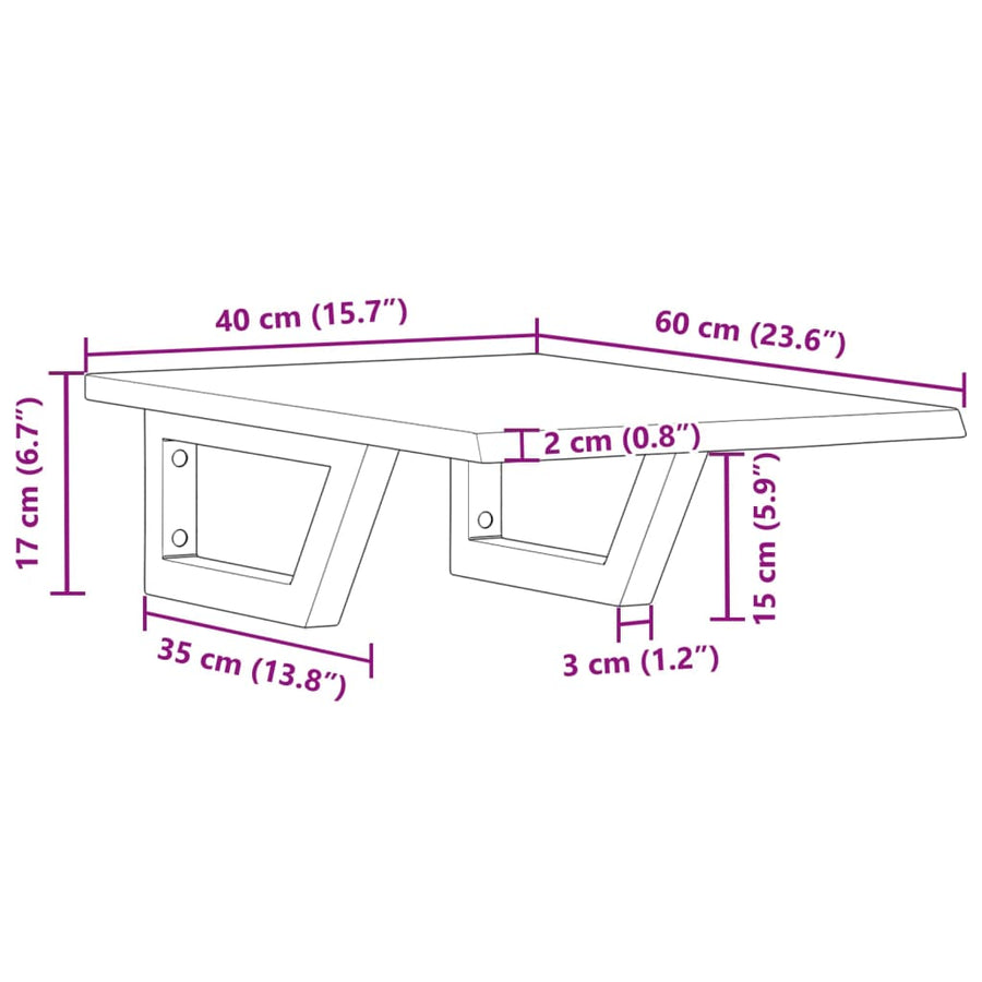Badkamer wandschap staal en massief eikenhout
