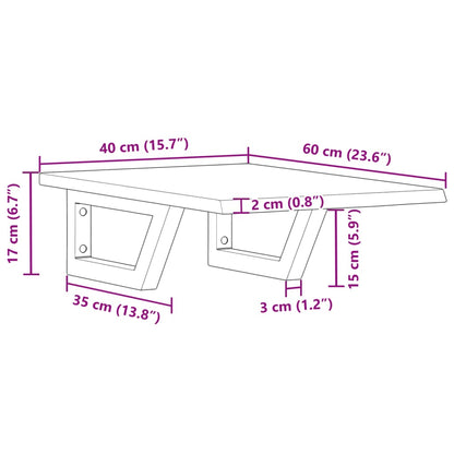 Badkamer wandschap staal en massief eikenhout