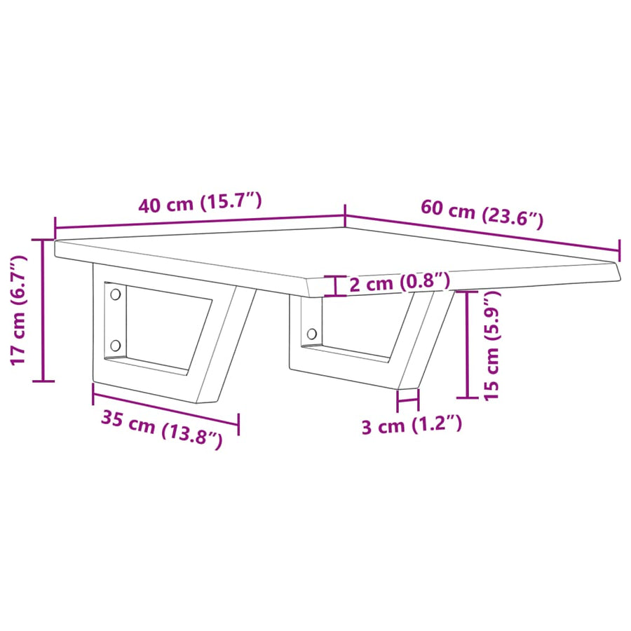 Badkamer wandschap staal en massief eikenhout