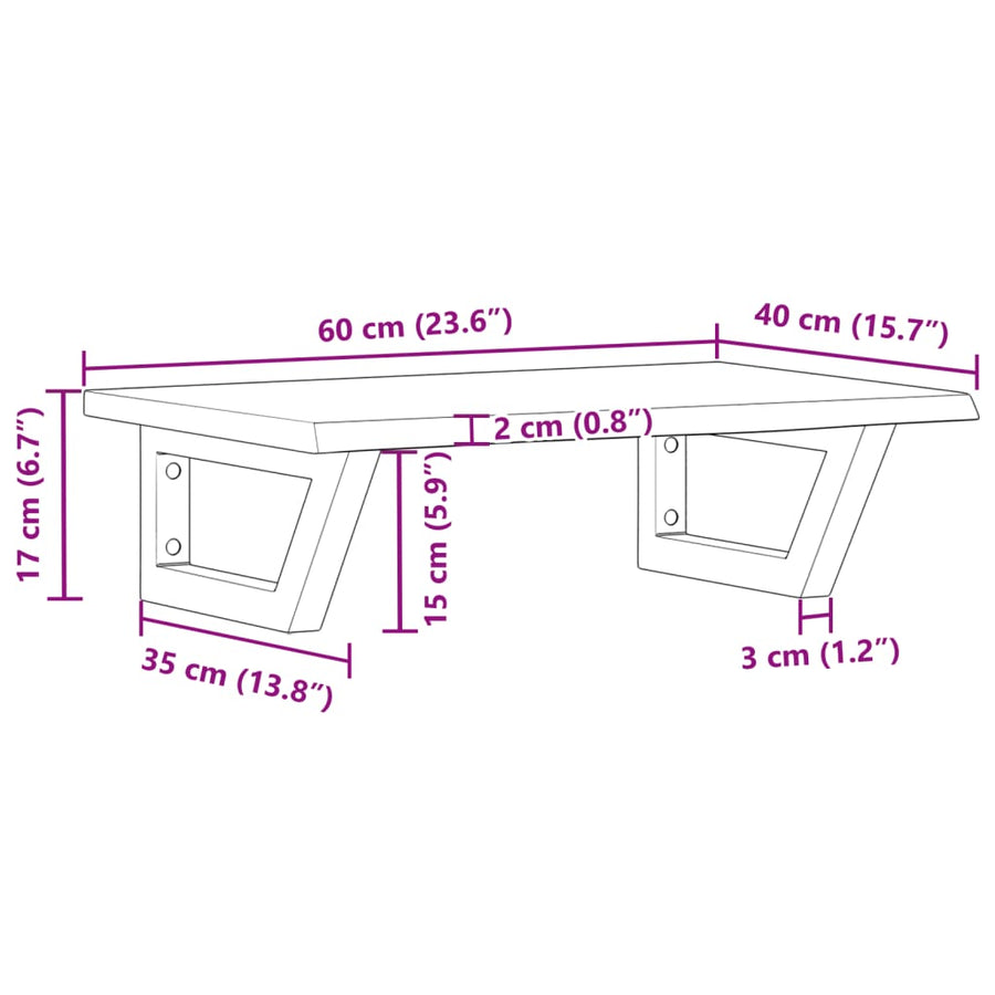 Badkamer wandschap staal en massief eikenhout