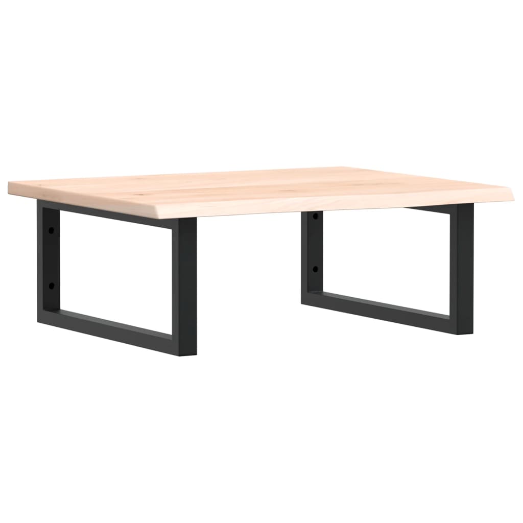 Badkamer Wandschap Staal En Massief Eikenhout 1 60 x 50 x 2 cm Bruin en zwart