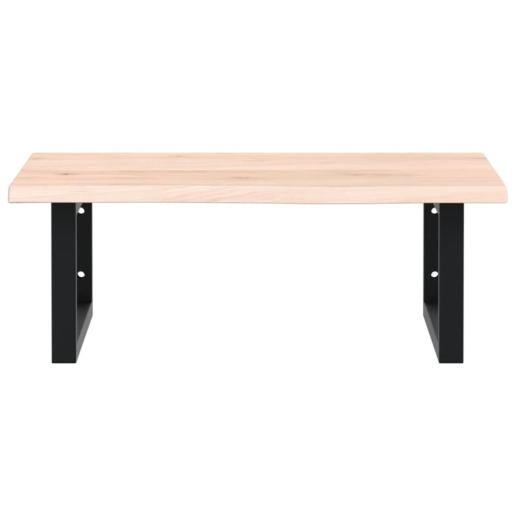 Badkamer Wandschap Staal En Massief Eikenhout 1 60 x 50 x 2 cm Bruin en zwart